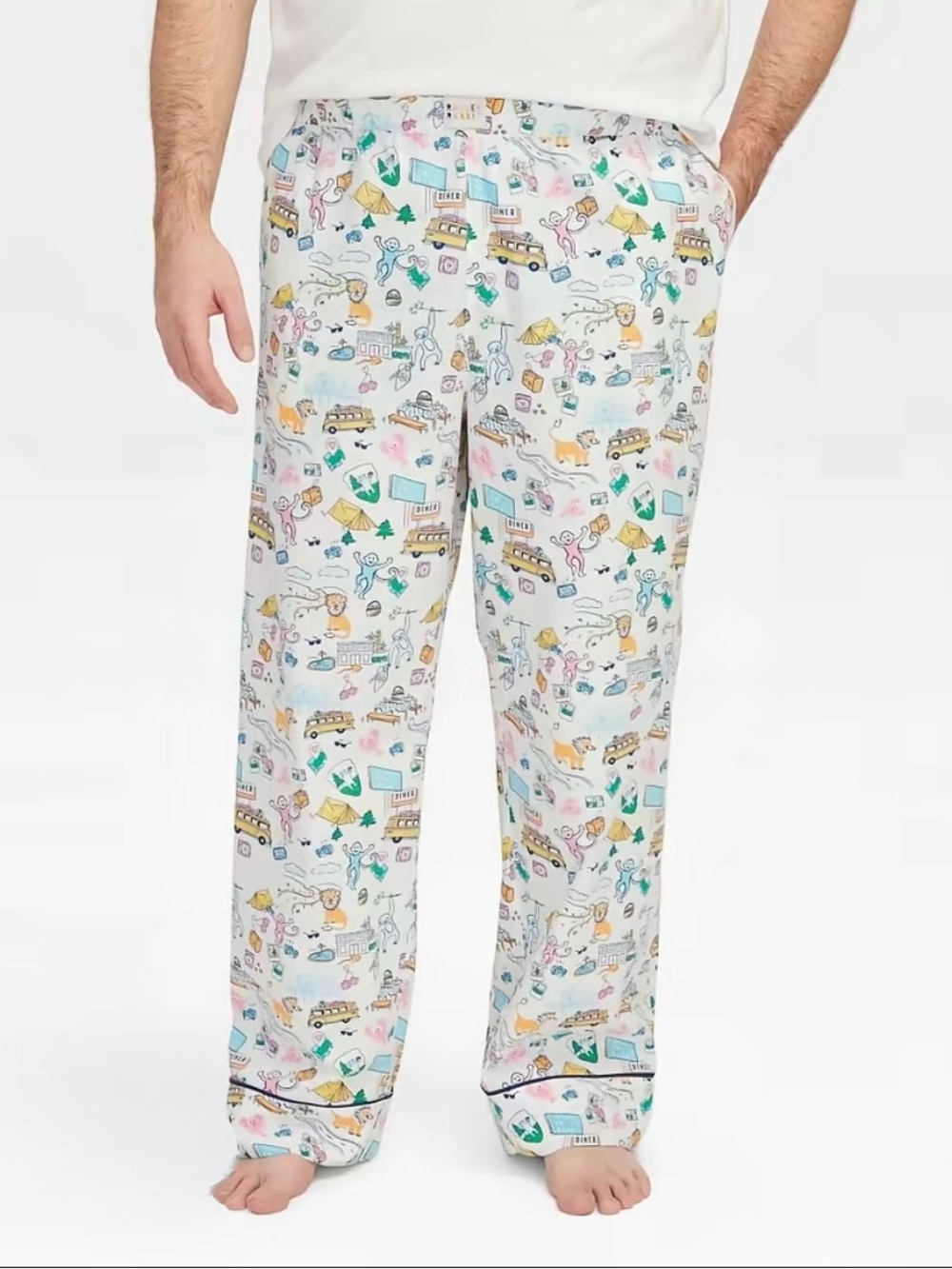 Roller Rabbit x Target Men's Roadtrip Boxer Pajama Pants Rainbow Vacation print